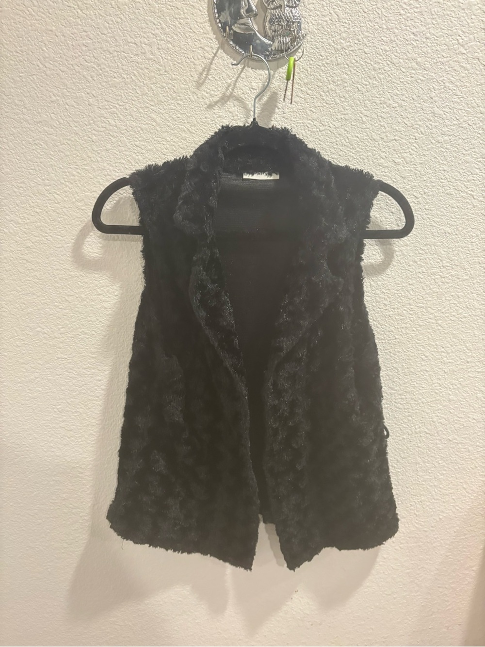 Black Faux Fur Open-Front Vest - Women Jackets & Coats
